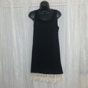 Umgee Sleeveless Dress W/ White Lace SzM